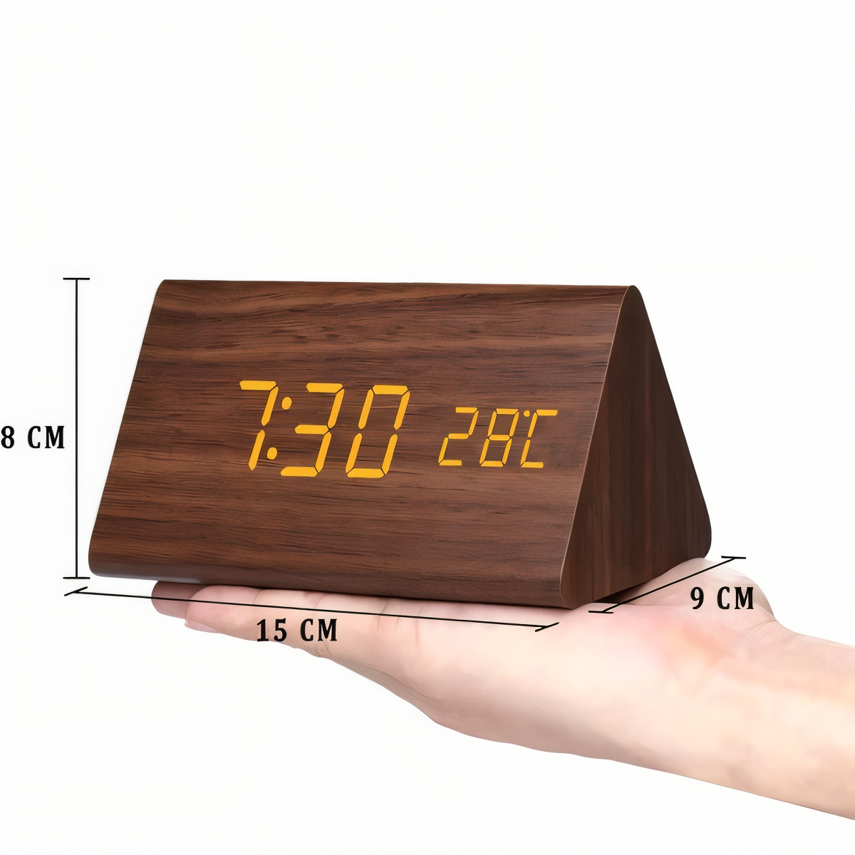 Naturalny budzik LED Harmony z wyświetlaczem klimatu | livraina