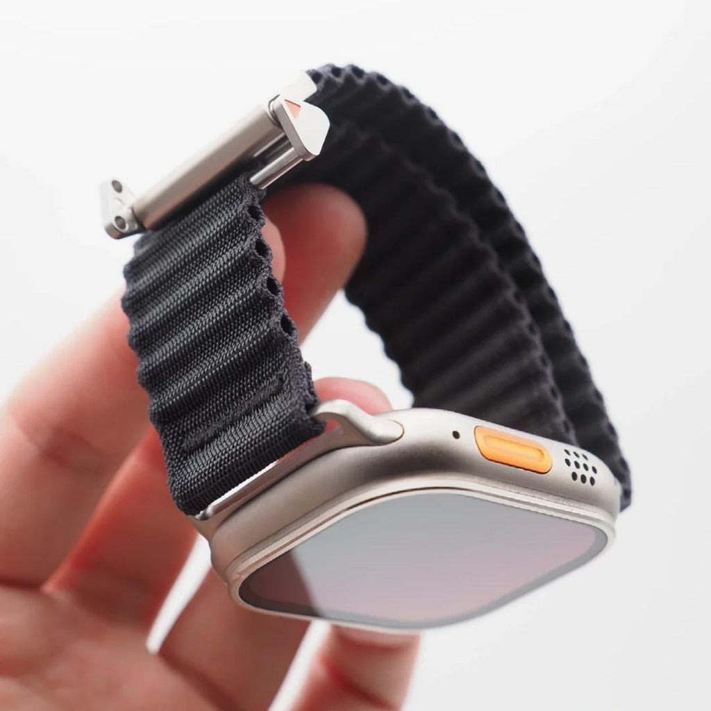 OFF-ROAD gewebtes Apple-Watch-Armband mit doppelter Lage, elastische Schnalle