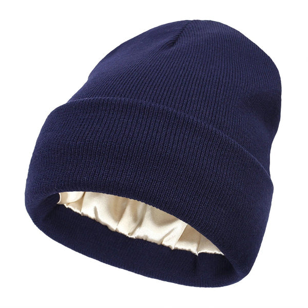 Astra Silk Winter Hat — Wool Blend, Anti-Frizz Hair Protection
