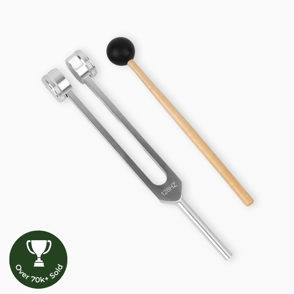 Diapasão AuroraTone de 128 Hz — Liga de alumínio, inclui baqueta