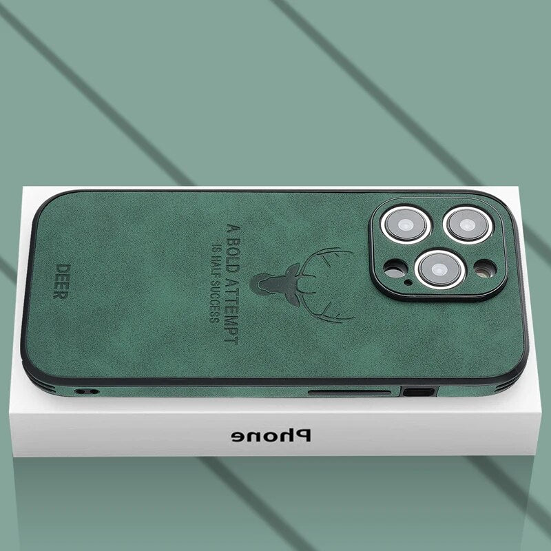 Funda delgada de cuero genuino para smartphone — Carcasa elegante y resistente a los golpes
