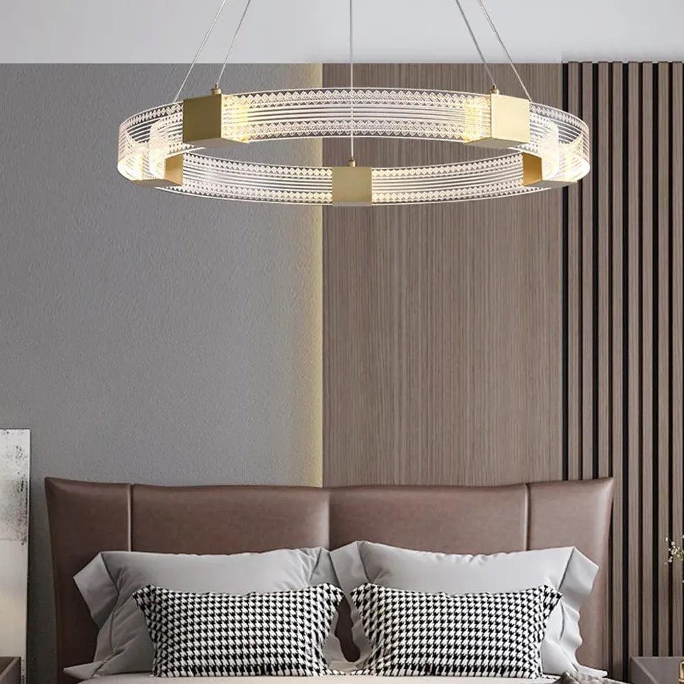 Ronde LED-hanglamp met luxe ring voor de slaapkamer | livraina