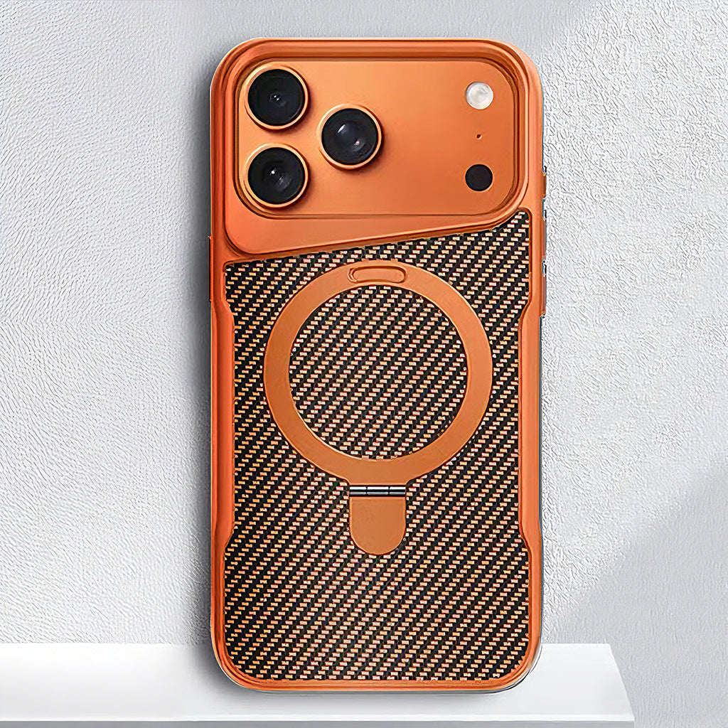 Aegis Shield magnetisk telefondeksel — karbonfib tekstur