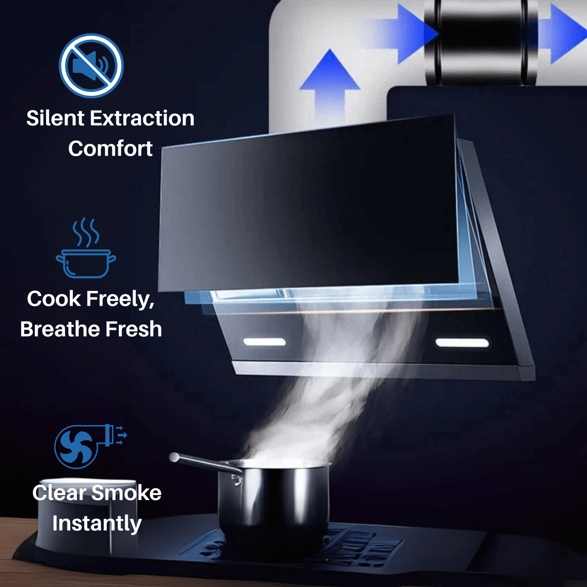 VentGlow مروحة شفط هادئة — تدفق هواء قوي وهواء منعش