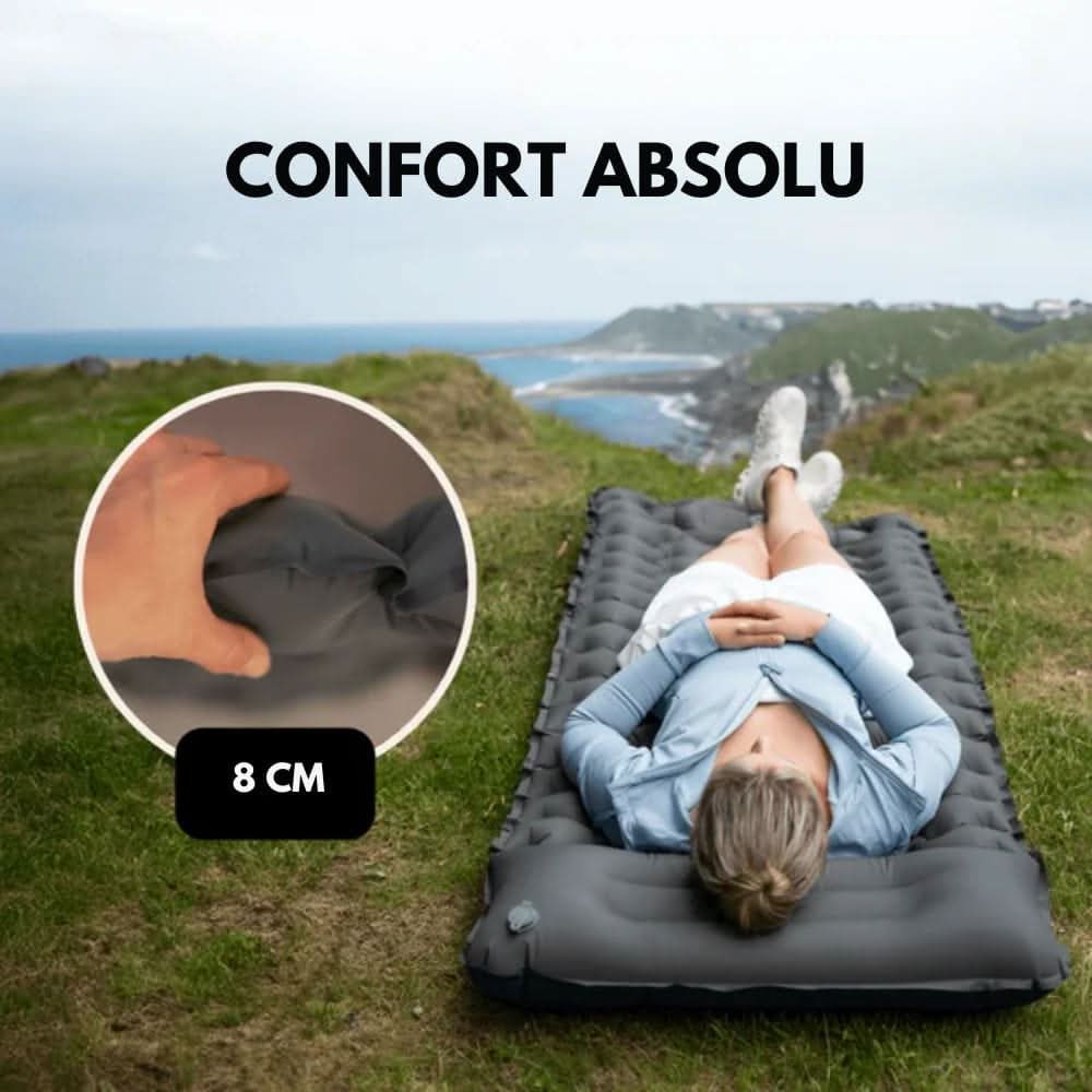 TrailPace Inflatable Camping Mattress — Foot Pump, Built-In Pillow