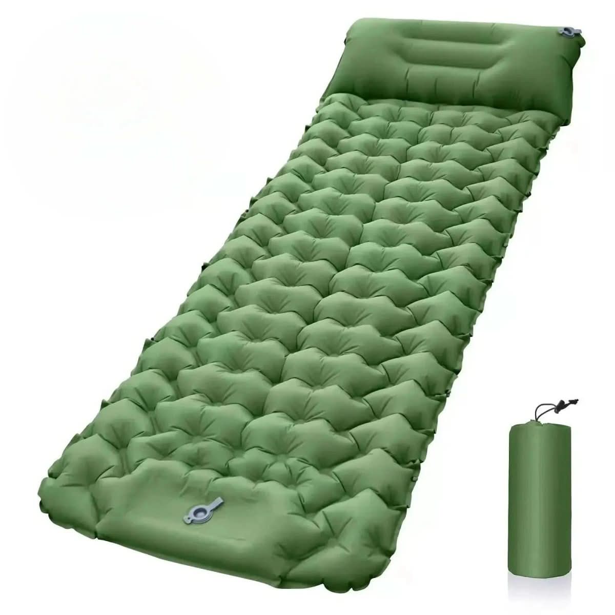 TrailPace Inflatable Camping Mattress — Foot Pump, Built-In Pillow