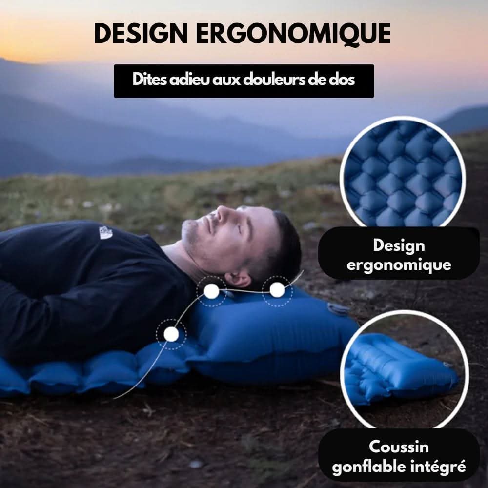 TrailPace Inflatable Camping Mattress — Foot Pump, Built-In Pillow