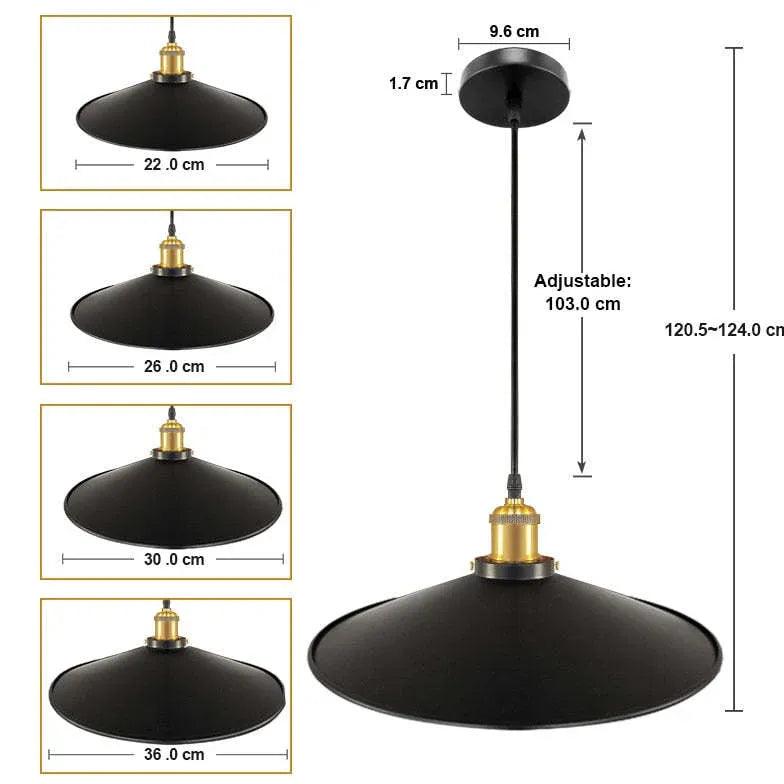Industrielle Vintage-Pendelleuchten aus Eisen im Pfannendeckel-Design | livraina