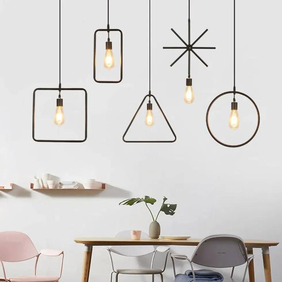 Industriel pendelloftslampe i jern med reb | livraina