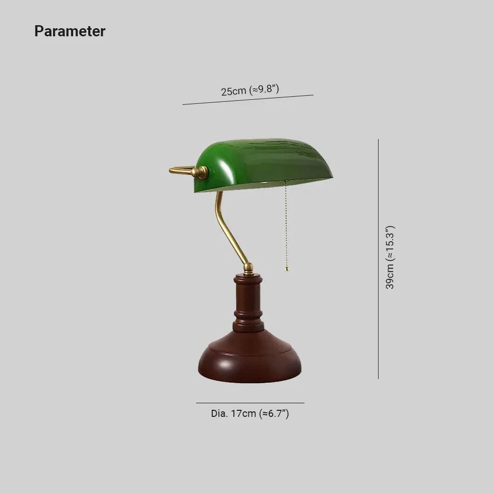 Retro skrivebordslampe i grønt glas, skånsom for øjnene, med LED | livraina