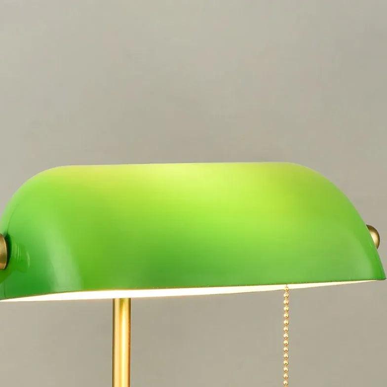 Retro skrivebordslampe i grønt glas, skånsom for øjnene, med LED | livraina