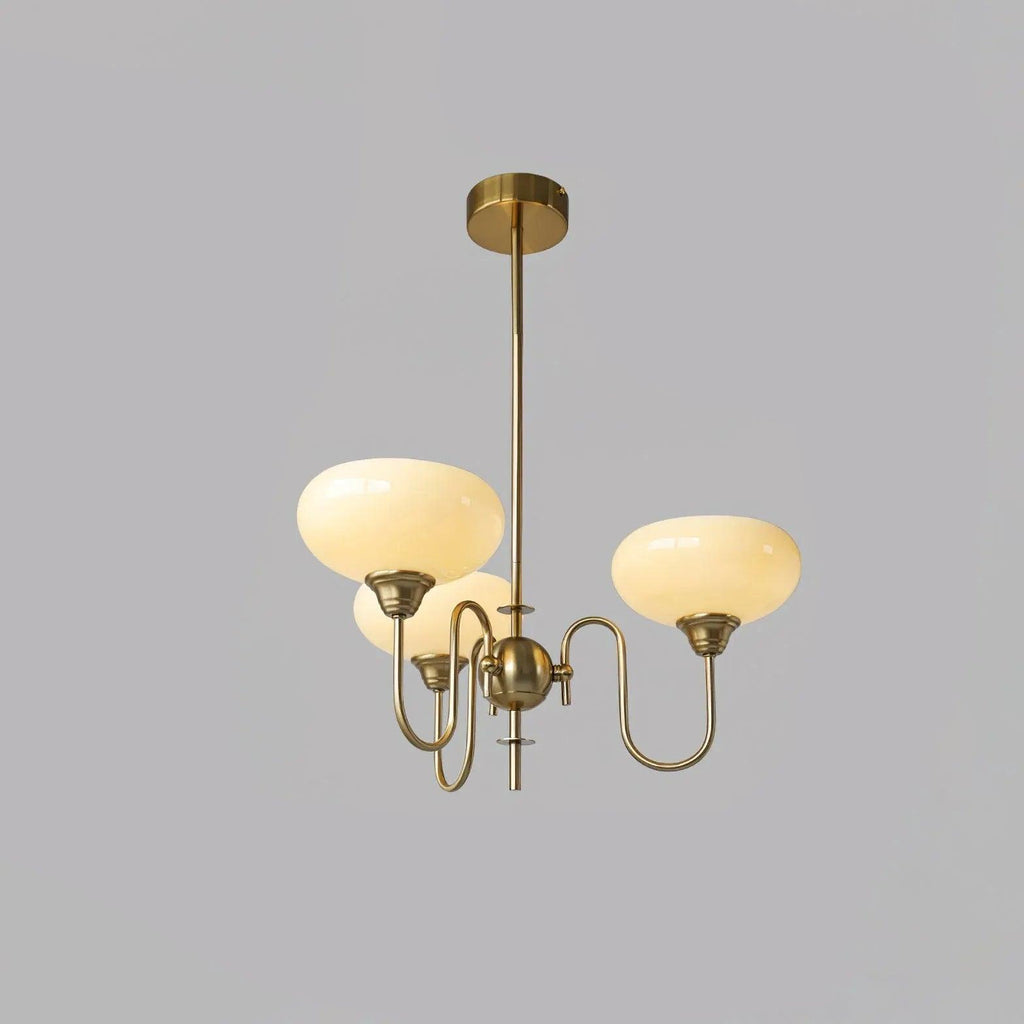 Franse vintage glazen hanglampen met melkglazen kap | livraina