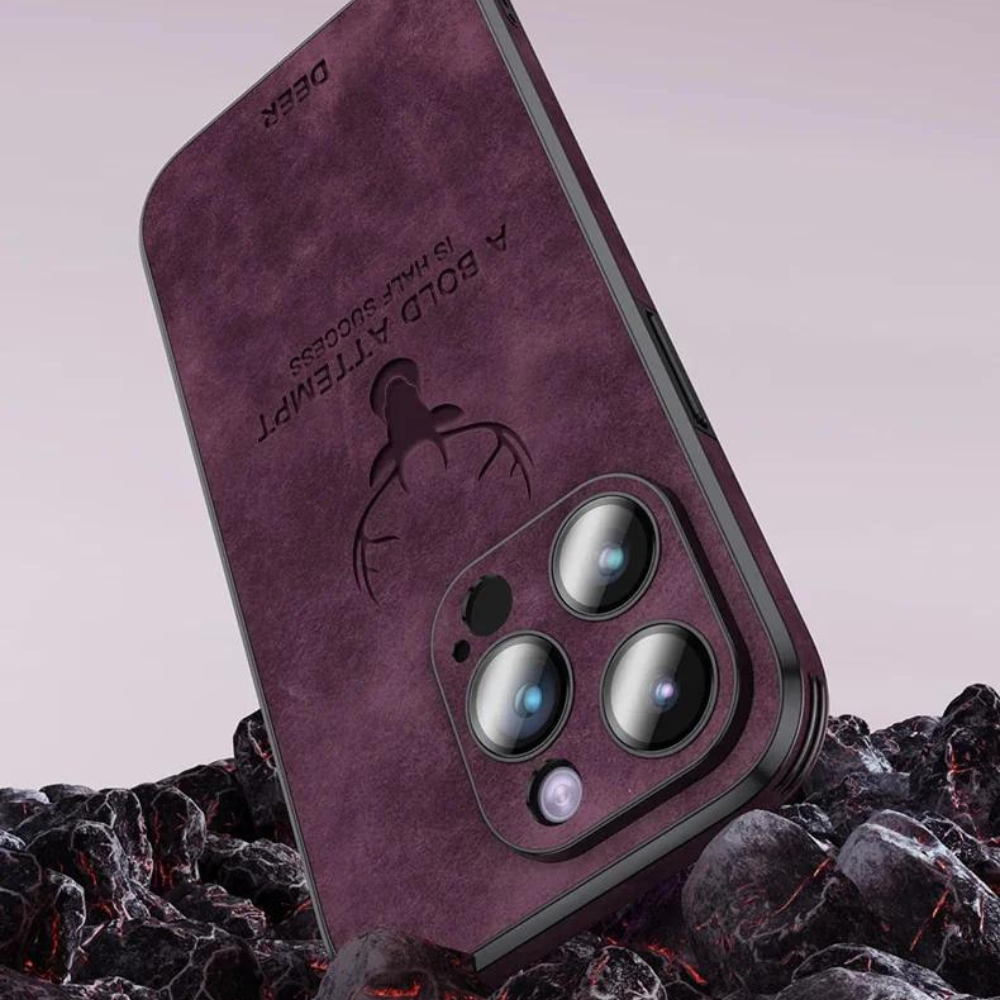 Funda delgada de cuero genuino para smartphone — Carcasa elegante y resistente a los golpes