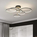 Černé moderní stropní světlo s kruhovým designem do obývacího pokoje | livraina