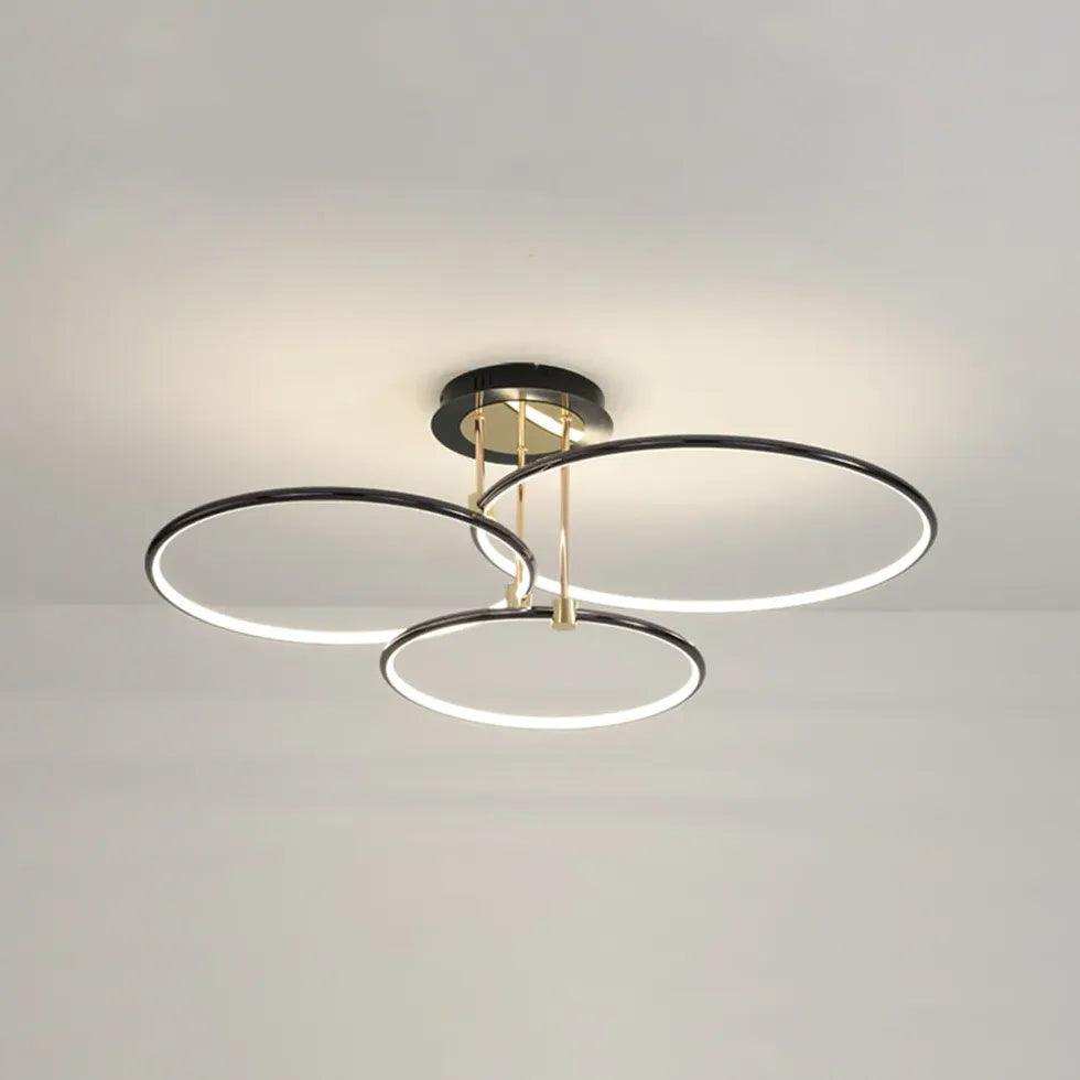 Černé moderní stropní světlo s kruhovým designem do obývacího pokoje | livraina