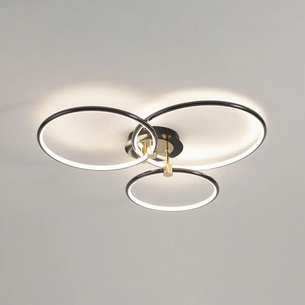 Černé moderní stropní světlo s kruhovým designem do obývacího pokoje | livraina