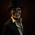 GrimShade Realistic Skeleton Mask with Hat — Halloween Costume