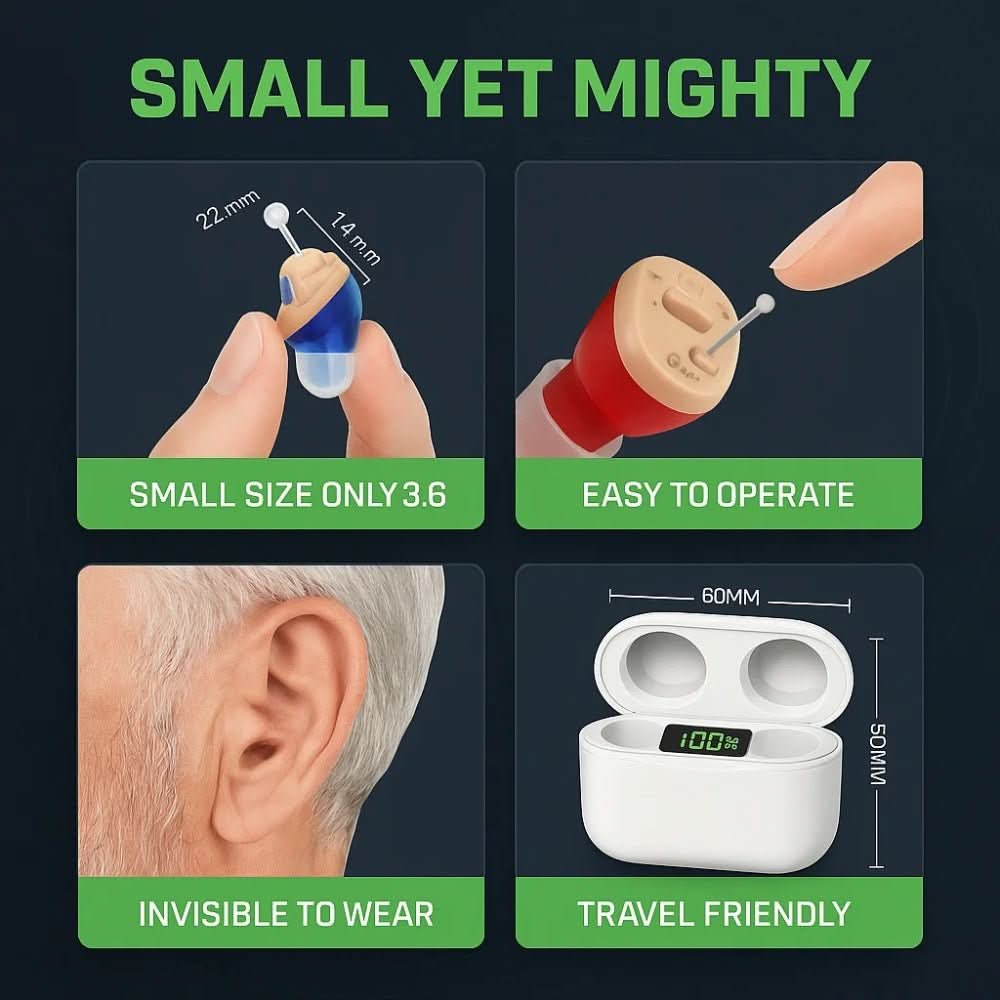 Nexa Pro Ayuda auditiva intraauricular invisible — Claridad nítida en las conversaciones, calidad de sonido superior