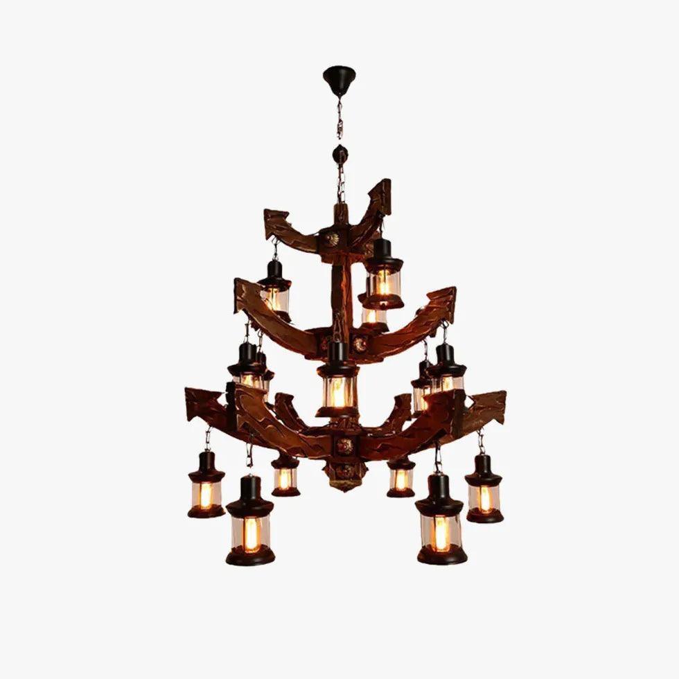 Candelabru american vintage din lemn vechi | livraina