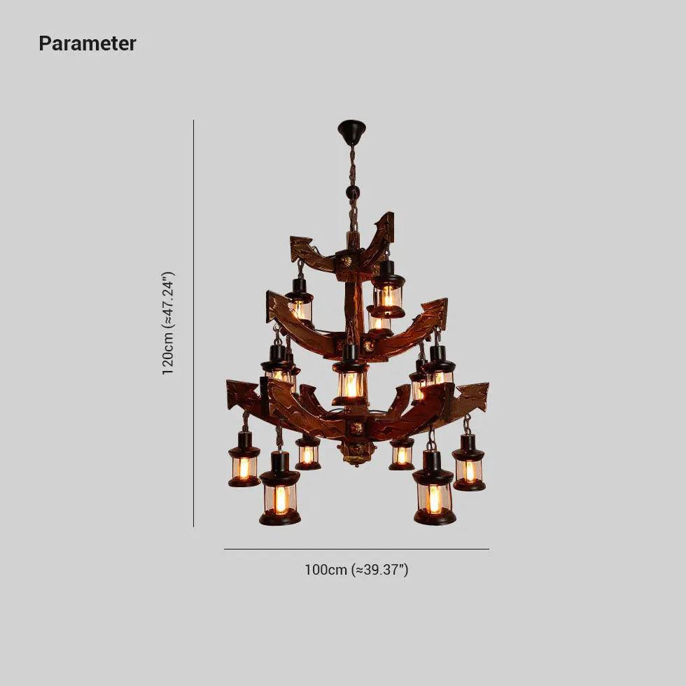Candelabru american vintage din lemn vechi | livraina