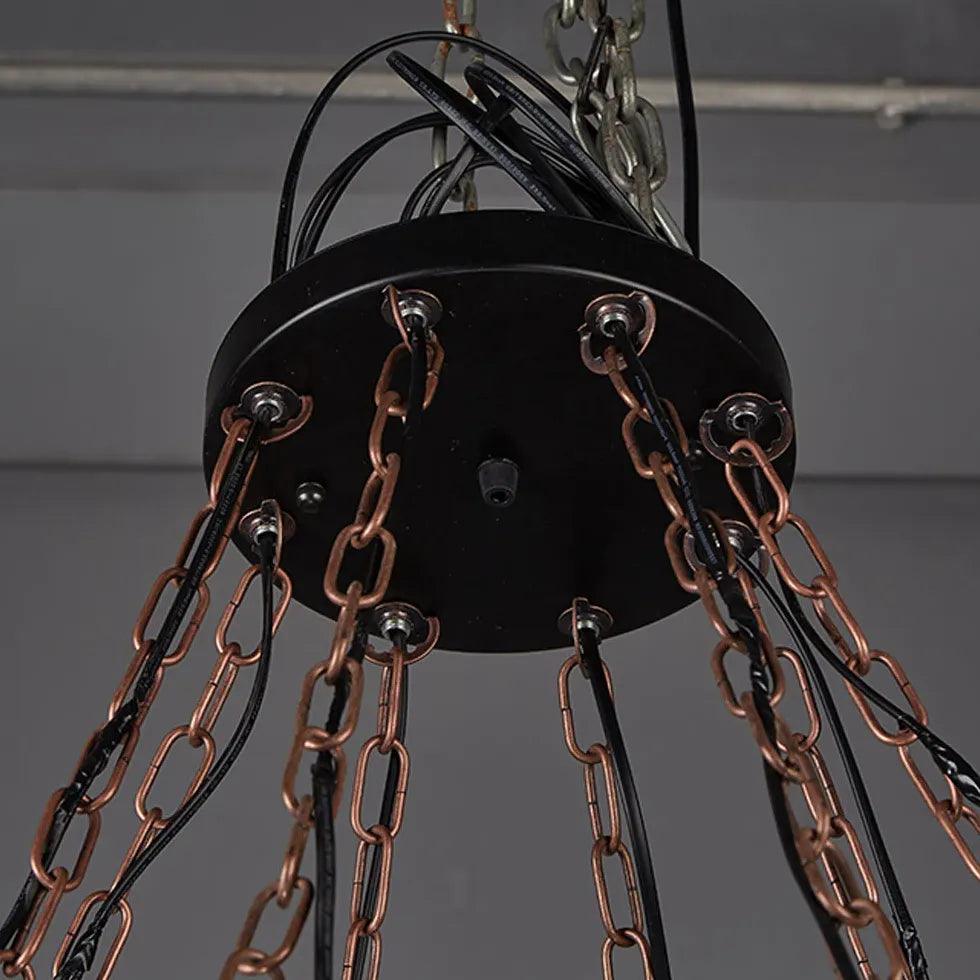 Industriële hanglamp met Amerikaanse scheepshoutdecoratie | livraina