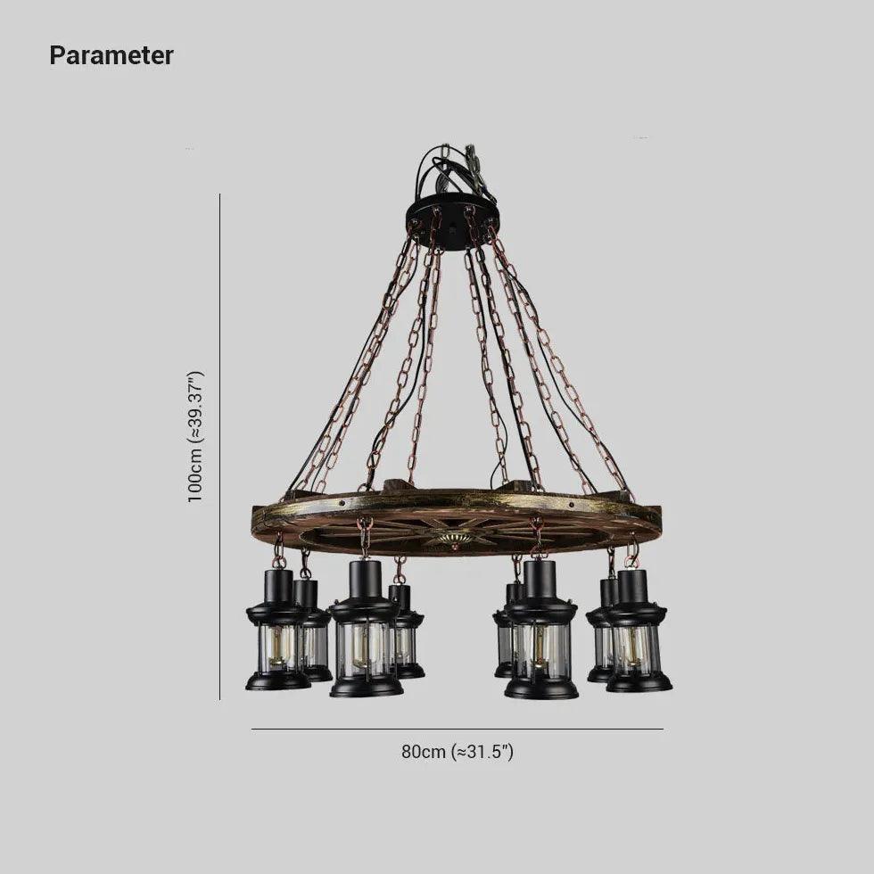 Industriële hanglamp met Amerikaanse scheepshoutdecoratie | livraina