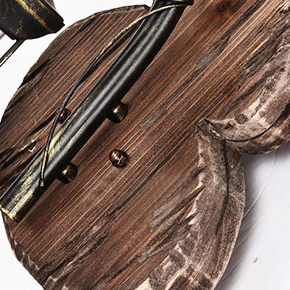 Lámpara de pared estadounidense de madera negra con forma de calabaza para sala de estar | livraina