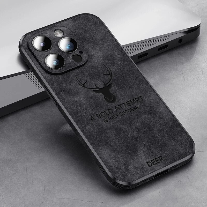 Funda delgada de cuero genuino para smartphone — Carcasa elegante y resistente a los golpes