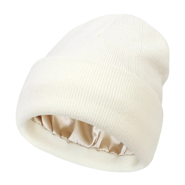 Astra Silk Winter Hat — Wool Blend, Anti-Frizz Hair Protection