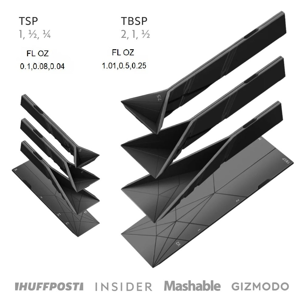 Αναδιπλούμενα κουταλάκια μέτρησης SwiftFold 3-σε-1 — μαγνητικά, εξοικονομούν χώρο