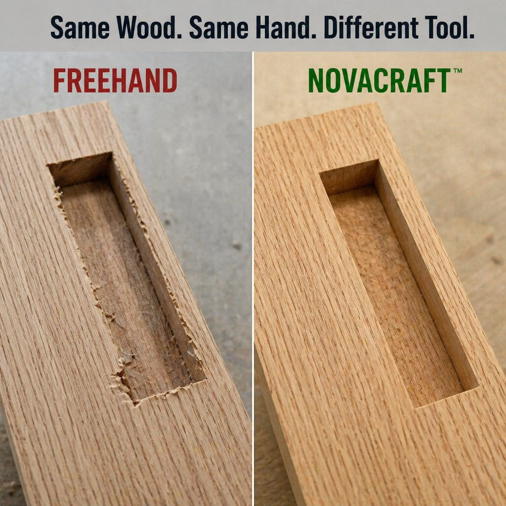 NovaCraft | Vytvářejte čisté zadlabávací spoje a drážky bez vychýlení horní frézky | livraina