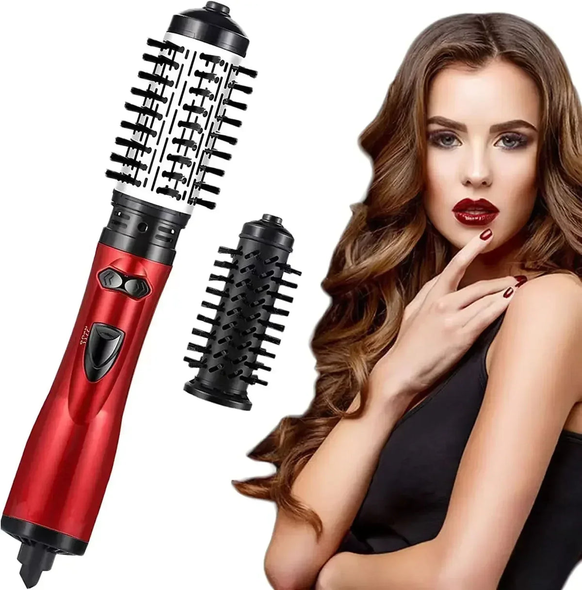 Fén a styler na vlasy BreezePulse 2 v 1 s otočným nástavcem — kulmovací kartáč