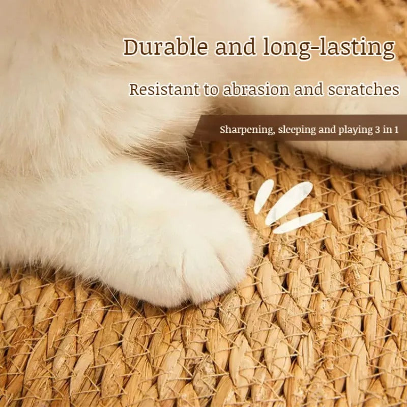 Naturlig og slitesterk klorematte i jute for katter – flettet design | livraina