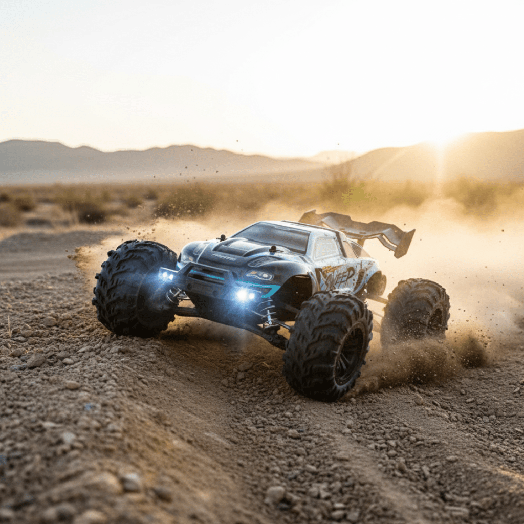 RidgeStorm 1:16 Off-Road Electric RC Truck — LED Headlights