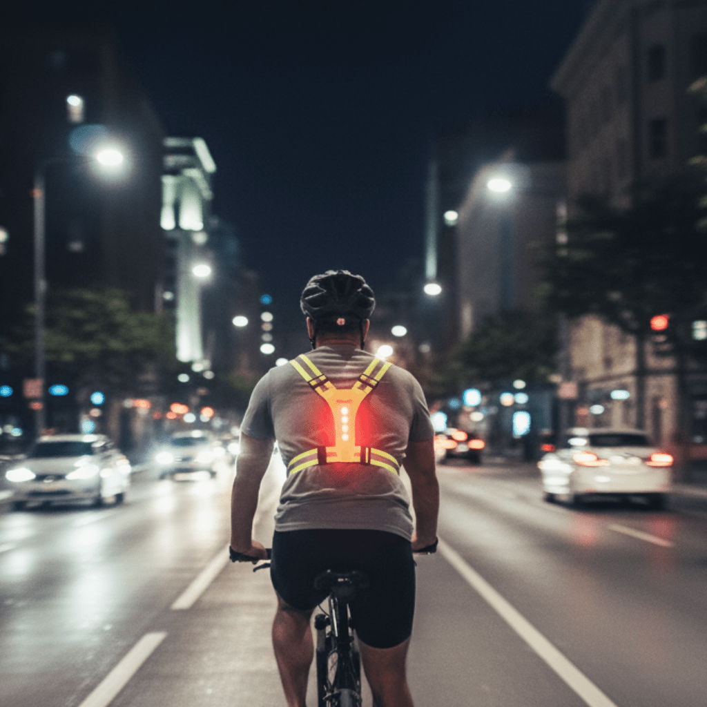 Reflexní běžecká vesta LumaRun s LED — nastavitelná viditelnost 360°