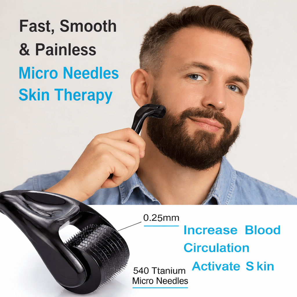 Σετ BeardVigor — Σύστημα ανάπτυξης και περιποίησης γενειάδας με μικρορολέτα