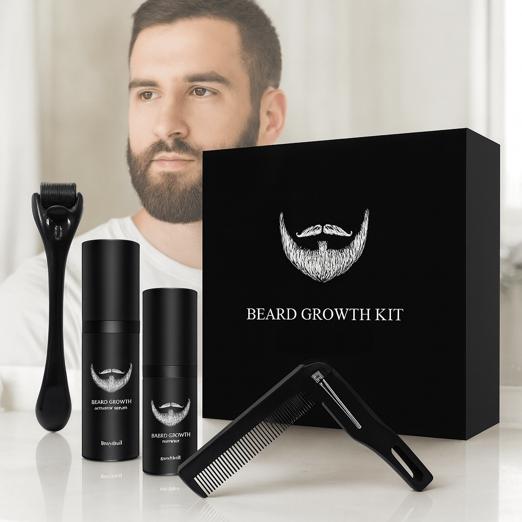 Σετ BeardVigor — Σύστημα ανάπτυξης και περιποίησης γενειάδας με μικρορολέτα