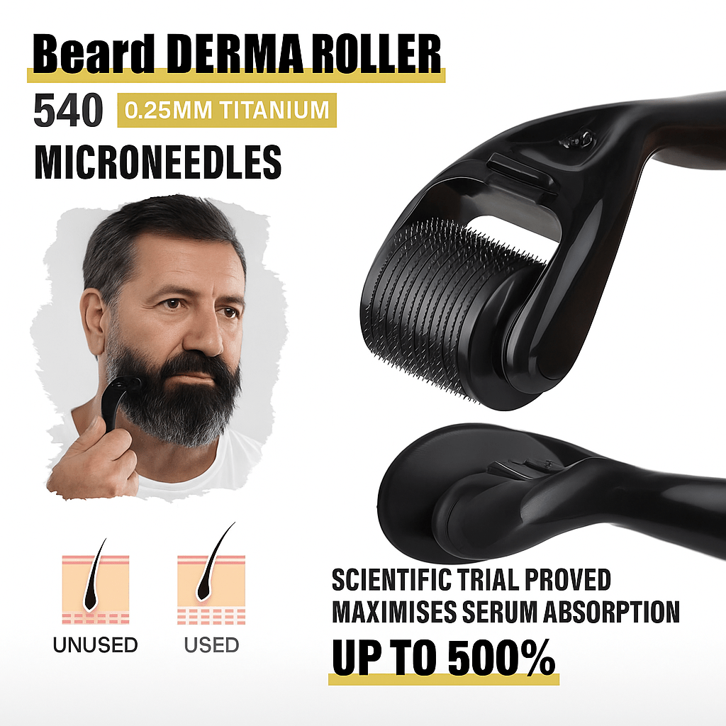 Σετ BeardVigor — Σύστημα ανάπτυξης και περιποίησης γενειάδας με μικρορολέτα