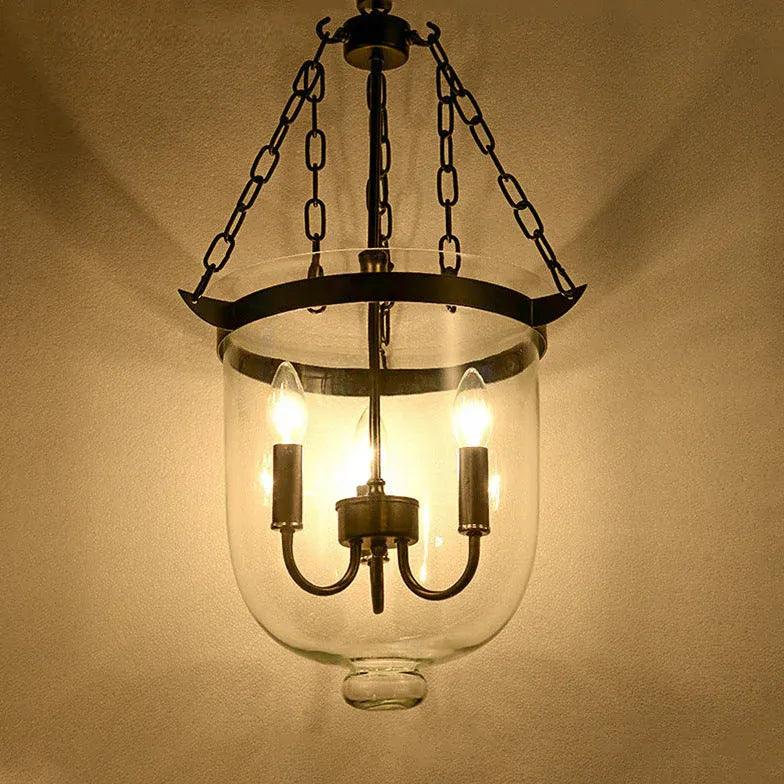 Industriell hinkformad pendellampa i glas i amerikansk stil | livraina