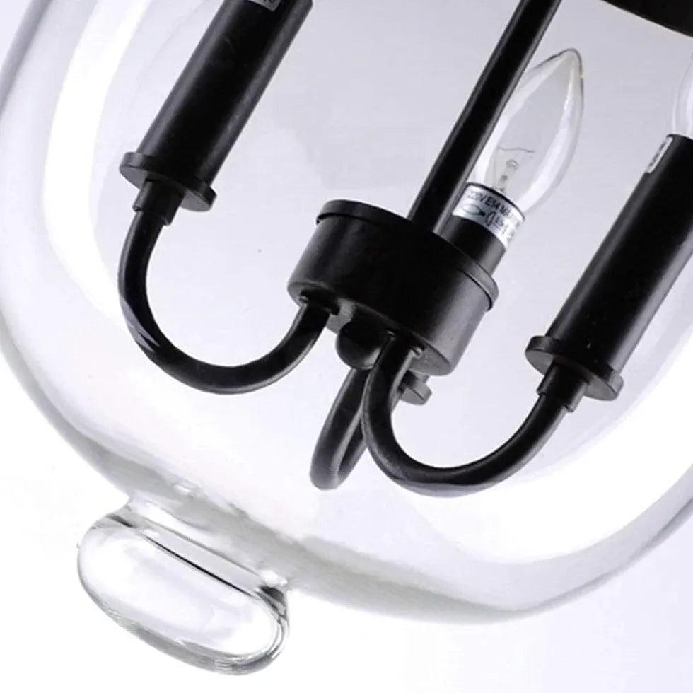 Industriell hinkformad pendellampa i glas i amerikansk stil | livraina