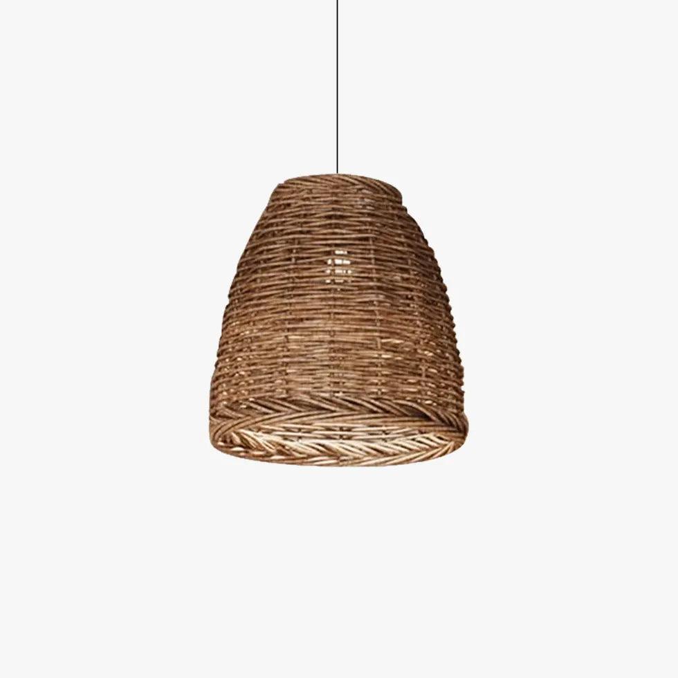 Dimbare gevlochten rotan hanglamp in bohostijl voor de eetkamer | livraina