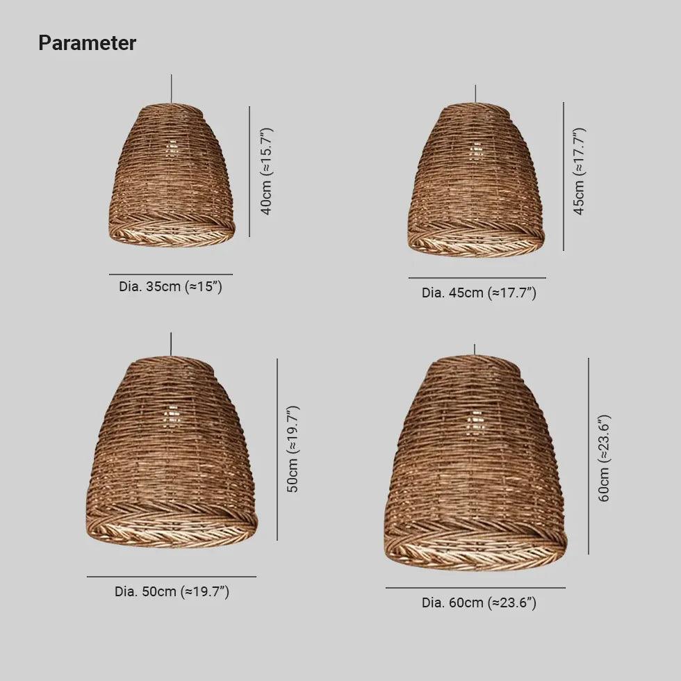 Dimbare gevlochten rotan hanglamp in bohostijl voor de eetkamer | livraina