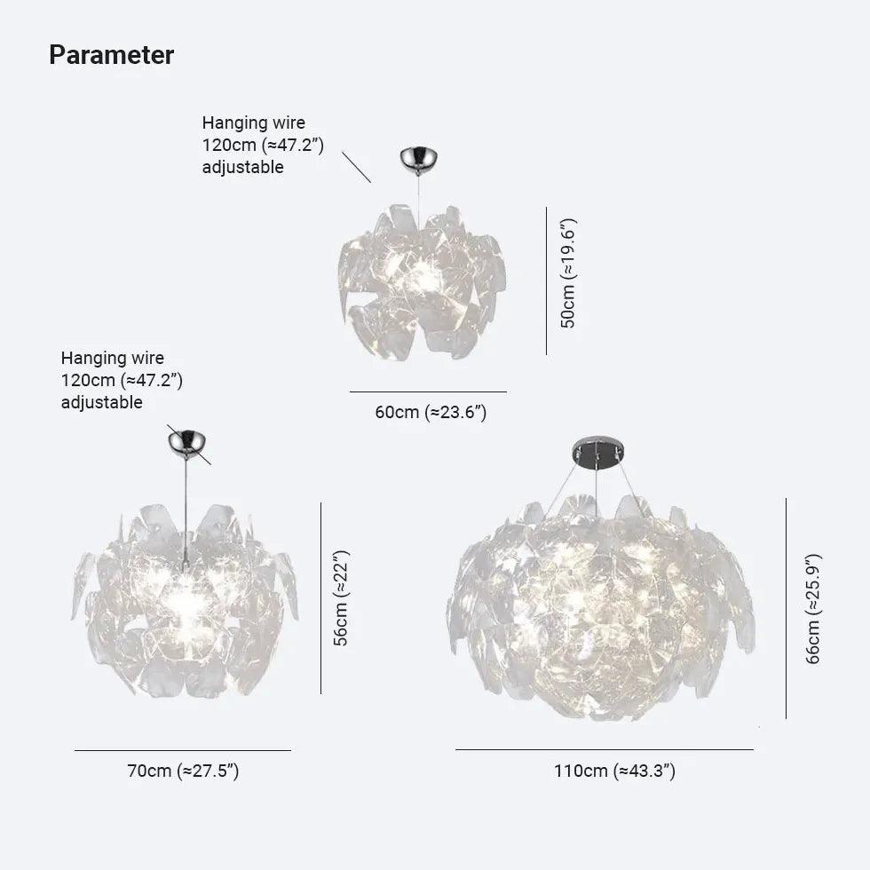 Appelvormige hanglamp met Scandinavisch acryl- en laserontwerp | livraina