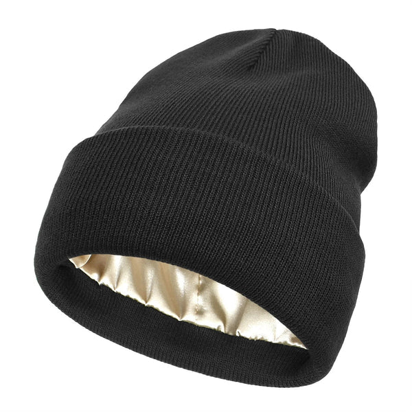 Astra Silk Winter Hat — Wool Blend, Anti-Frizz Hair Protection