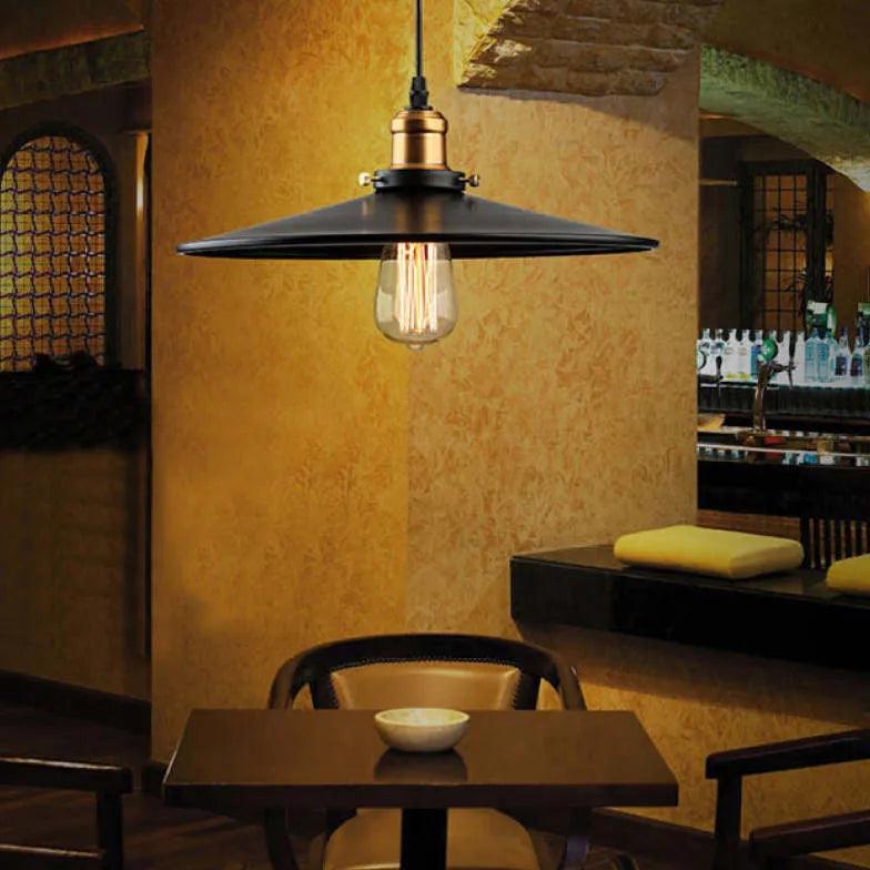 Industrielle Vintage-Pendelleuchten aus Eisen im Pfannendeckel-Design | livraina