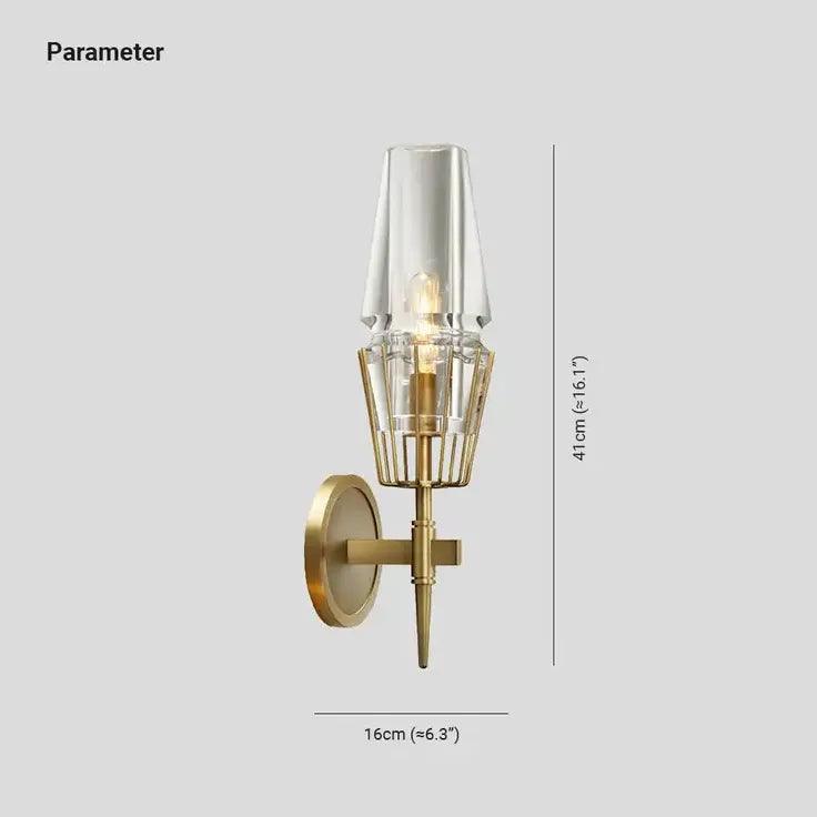 Moderne vegglamper i kobber med krystall | livraina