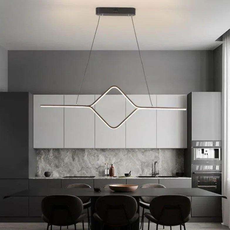 Geometrisk LED-pendellampa för långt matbord | livraina