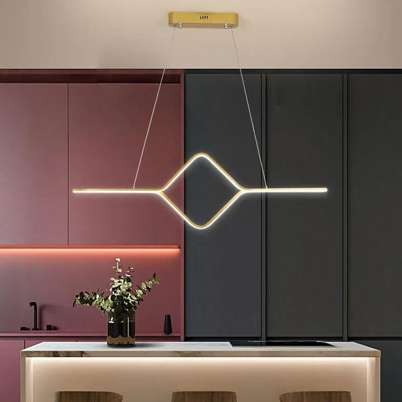 Geometrisk LED-pendellampa för långt matbord | livraina