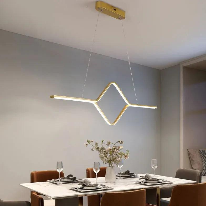 Geometrisk LED-pendellampa för långt matbord | livraina