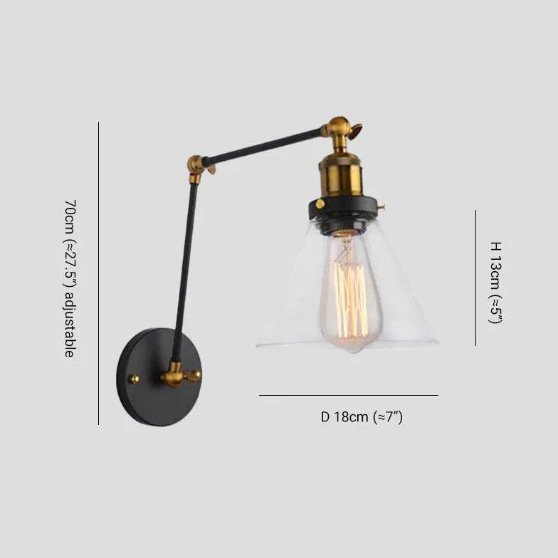 Industriel LED-væglampe i jern og glas til restauranter | livraina